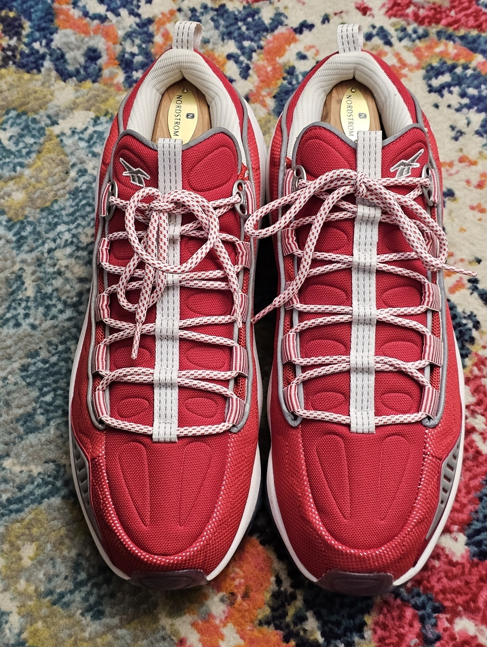 Reebok DMX Run 10 DS Mens Shoes Size 14 Lace Up Athletic Sneakers Red White Blue